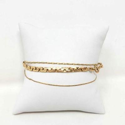 #701 â€¢ (3) 14k Gold Chain Bracelets, 5g

