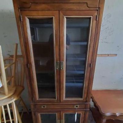 #9508 â€¢ Wooden Cabinet With Glass Windows
