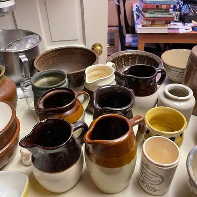 vintage stoneware pitchers