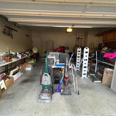 A garage full of items