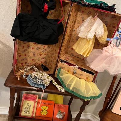 Doll trunk and clothes