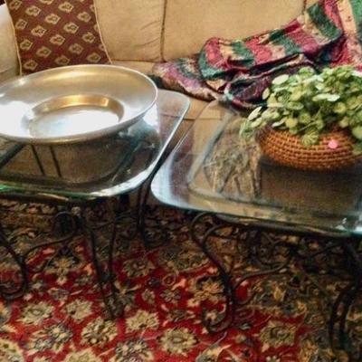 Glass topped tables