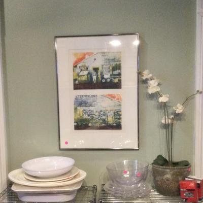 Kitchen full of stuff from years of dinner partyâ€™s 