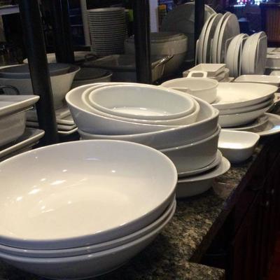 White serving dishes