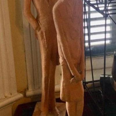 Man and woman sculptures