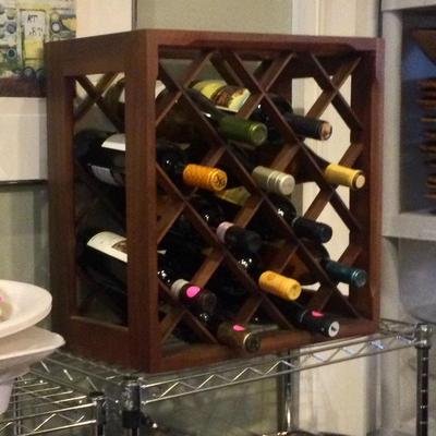 Wood wine rack, display wine bottles