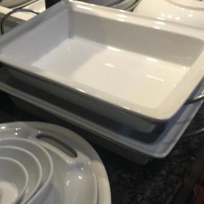White serving dishes