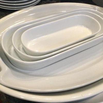 White serving dishes