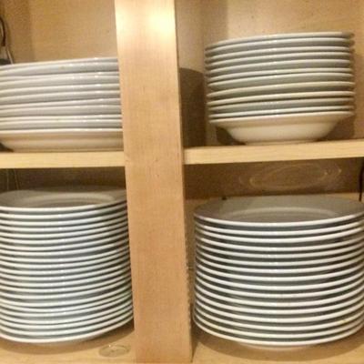 White bowls and plates