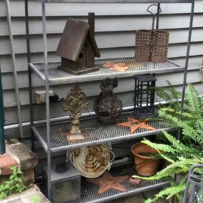 Outdoor display shelf, patio decorations