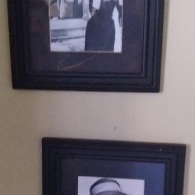 Black and white framed photos