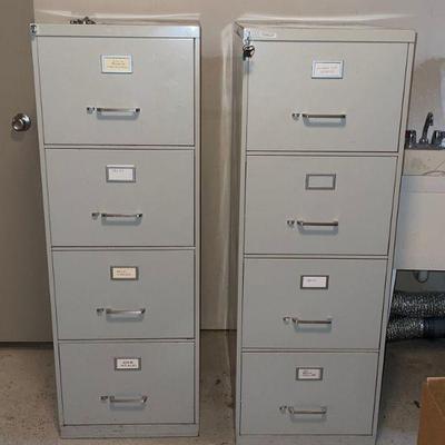 PAIR METAL FILE CABINETS