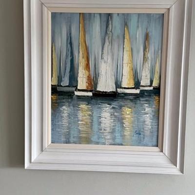 $120 sailboats on canvas
29 1/2 X 32 1/2 