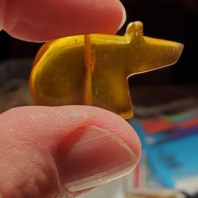 carved amber bear 