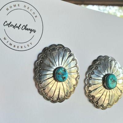 sterling silver conch turquoise 
