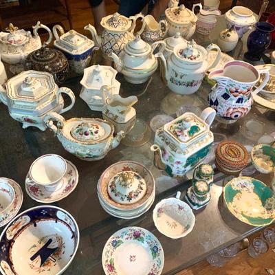 Antique English creamware pitchers
