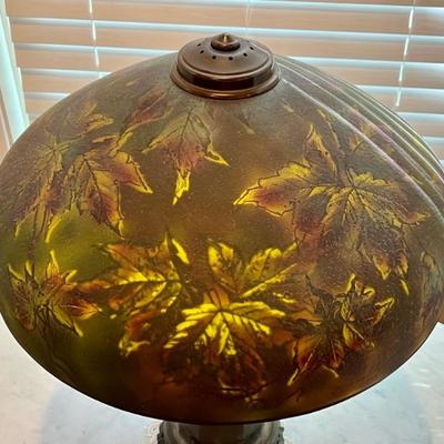 Antique (Attributed to) Jefferson Autumn Leaves Reverse Painted Table Lamp. 

This lamp is simply stunning, it provides a relaxing,...