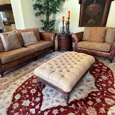 Sofa, Loveseat, Ottoman
Rug is Sold