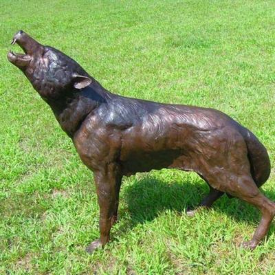 Bronze sculpture of wolf