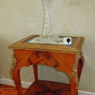 Italian side table with porcelain lift top
