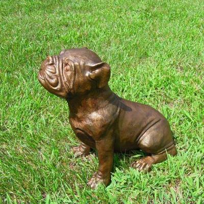 Bronze seated dog
