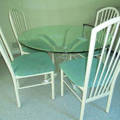 Mid-century modern Lucite table with glass top