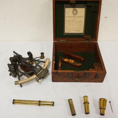 1205	MARINE SEXTANT KELVIN & WHITE CA 1916 IN HAND DOVETAILED FITTED CASE, APPROXIMATELY 11 IN X 10 IN X 5 IN
