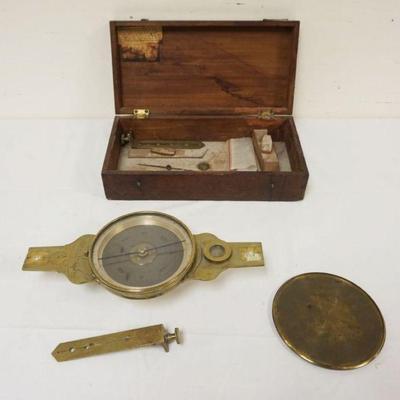 1210	YOUNG & SONS SURVEYORS COMPASS, APPROXIMATELY 15 IN X 8 IN X 5 IN
