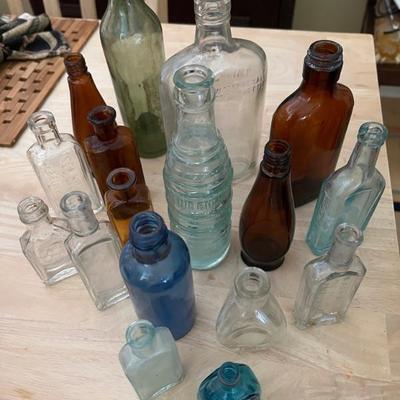 Assorted vintage bottles $20