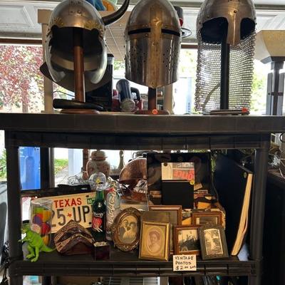 Super cool "vintage" battle helmets from various world armies. Great dispay set.