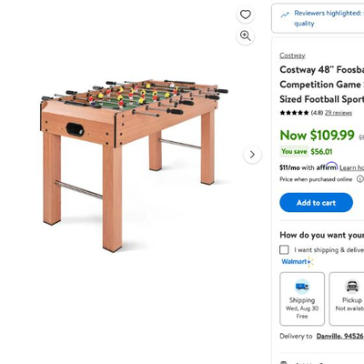 Brand new out of the carton foos ball table. Fun for the kids after homework!