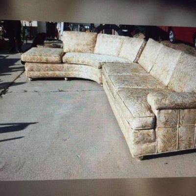 mcm couch-- note the corner piece was damage-only straight piece left