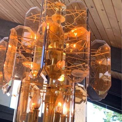 smoked glass chandelier 