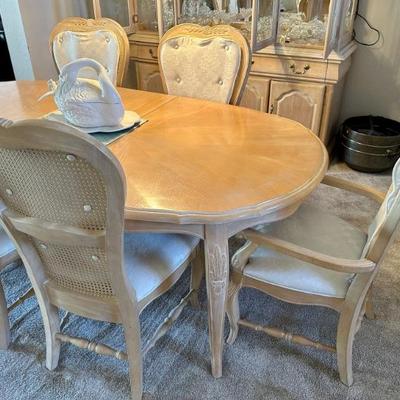 Vintage Formal Oak Table and Charis (96"long, 43"Wide)