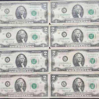 PCT016 - US Two-Dollar Bills (8)