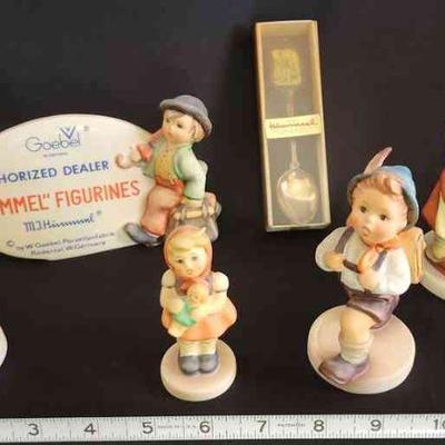PCT146 - Vintage Goebel Authorized Dealer Sign And Hummel Figurines