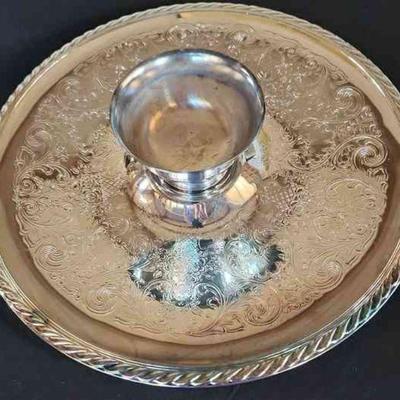 PCT135 - 12 Inch Silver Plated Chip & Dip Set
