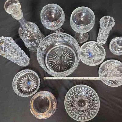 PCT132 - Beautiful Vintage Crystal Decanters, Wine Glasses, Bowls & More
