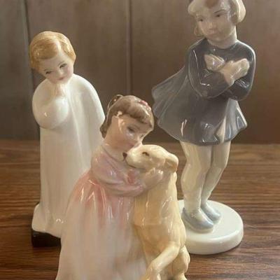 PCT113- Three Vintage Porcelain Figurines - Royal Doulton & Kunstporzellan