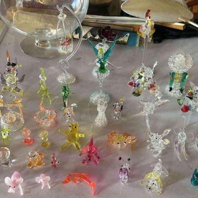 PCT086 - Huge Collection of Vintage Hand Blown Glass Figurines - Disney, Snoopy & More