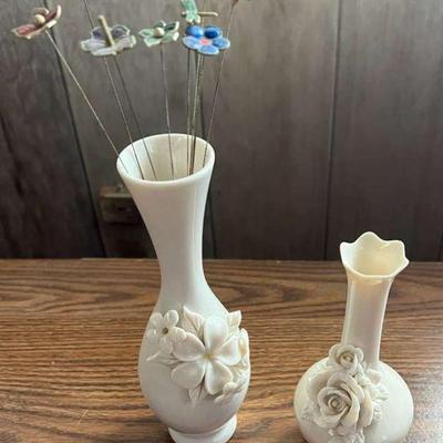 PCT057- Vintage Porcelain Vases - Dorothy Okumoto & Leinani Hawaii -Signed