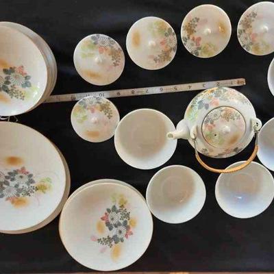 PCT120 - Exquisite Vintage Japanese Floral Tea for Five Set 