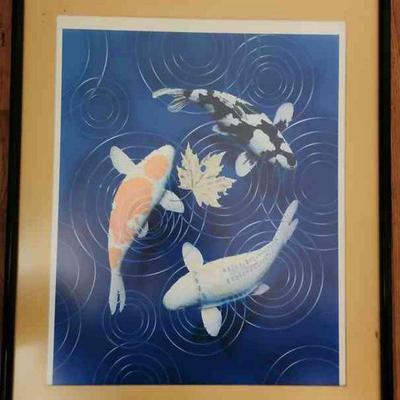 PCT046 - Framed And Matted Print 'Koi'