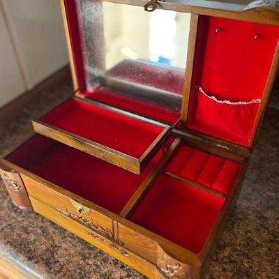 PCT037- Vintage Asian Wooden Music Jewelry Box