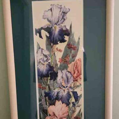 PCT053 - Framed And Matted Print 'Irises'