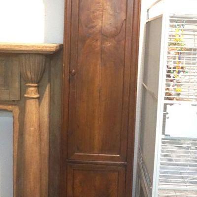 7 Ft Tall Antique Cabinet with Plexiglass Shelves