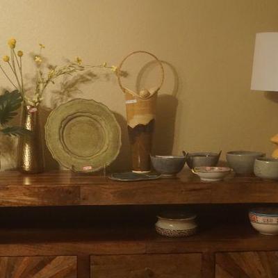 Antique Brass Plate, Pottery, China, Vases