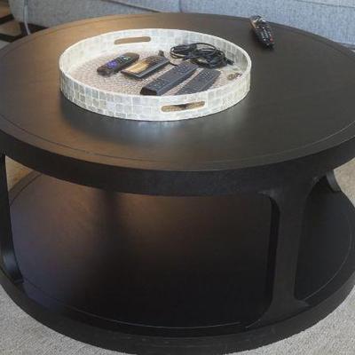 Round Coffee Table w/ Black Finish 40x19 