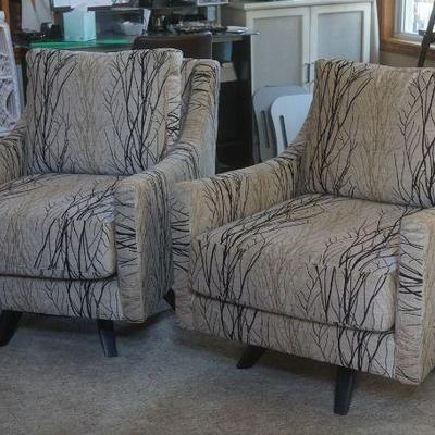 Cosmic Swivel Chairs 29.5wx37dx32h  Raven Body Bare Branches Design