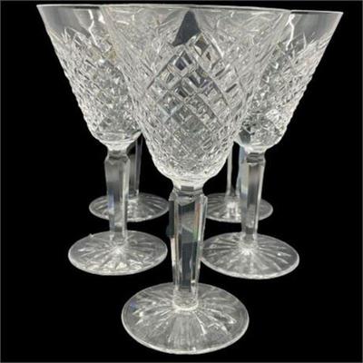 Lot 165-128   1 Bid(s)
Waterford Crystal Templemore Wine Glasses Set of 5